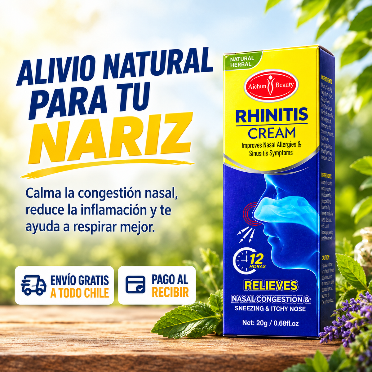La crema natural que despeja tu nariz y calma la rinitis desde la primera aplicación.